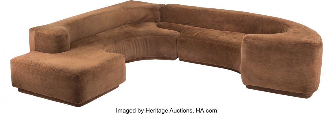 Roberto Pamio (Italian, 1937), Noti Massari (Ita: Roberto Pamio (Italian, 1937), Noti Massari (Italian, 1939), and Renato Toso (Italian, 1940) Lara Sofa, circa 1968, Stilwood Upholstery over foam 23-1/2 x 98 x 90-1/2 inches (59.7 x 248.9 x 229.9 cm)