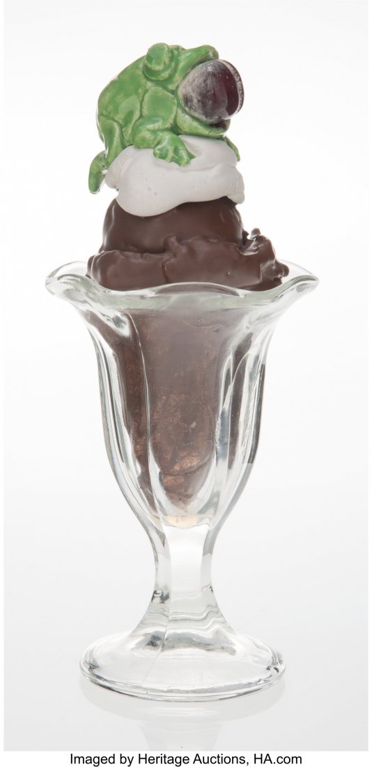 David James Gilhooly (American, 1943-2013) Frog: David James Gilhooly (American, 1943-2013) Frog Sundae, 1979 Glazed ceramic, glass 9-3/8 x 4 inches (23.8 x 10.2 cm) Incised Gilhooly, 79 HID03101062020 © 2020 Heritage Auctions | All Rights Rese