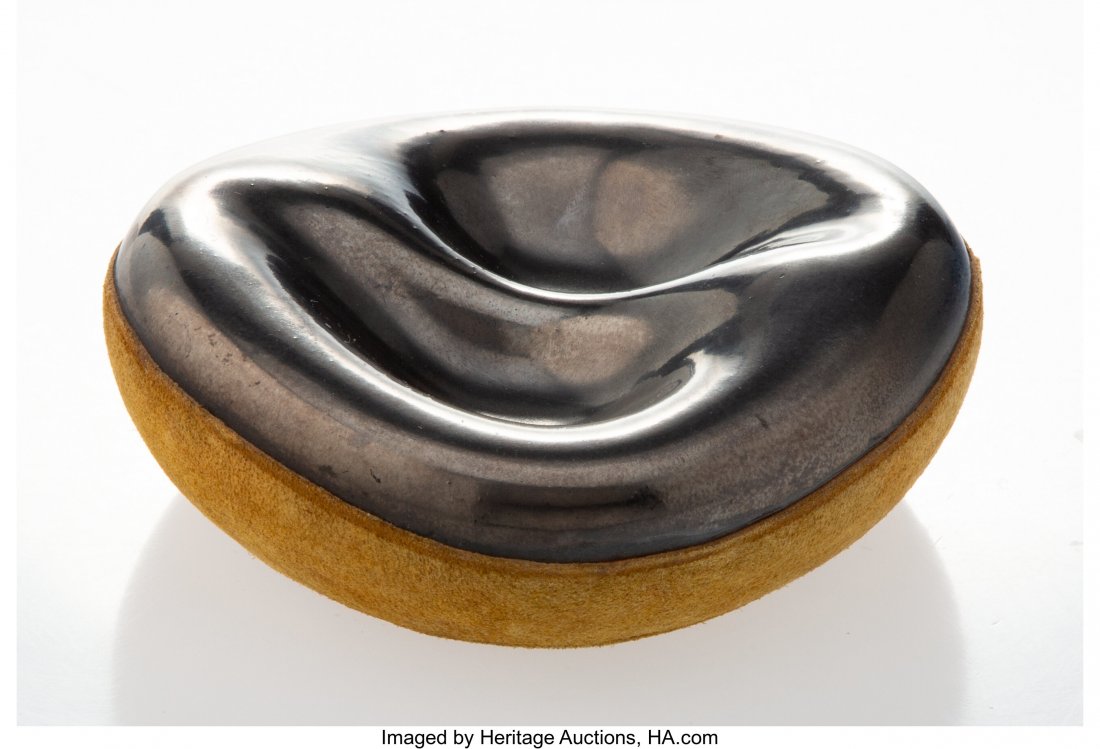 Georges Jouve (French, 1910-1964) Divided Bowl,: Georges Jouve (French, 1910-1964) Divided Bowl, circa 1955 Ceramic, leather 1-3/4 x 5-1/2 inches (4.4 x 14.0 cm) Branded (artist's mark), JOUVE to underside HID03101062020 © 2020 Heritage Auction