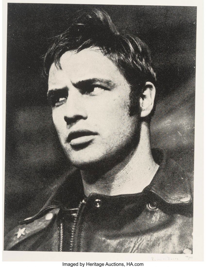 Russell Young (b. 1960) Marlon Brando Screenprin: Russell Young (b. 1960) Marlon Brando Screenprint on paper 34 x 26 inches (86.4 x 66 cm) (image) Ed. 49/125 Signed and numbered in pencil lower right HID03101062020 © 2020 Heritage Auctions | All
