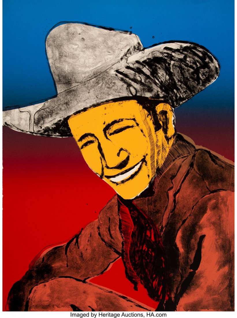 Fritz Scholder (1937-2005) Happy Skies to You II: Fritz Scholder (1937-2005) Happy Skies to You II, 1978 Lithograph in colors on Arches paper 30 x 22-1/2 inches (76.2 x 57.2 cm) (sheet) Ed. 26/100 Signed and numbered in pencil along lower edge PROPER