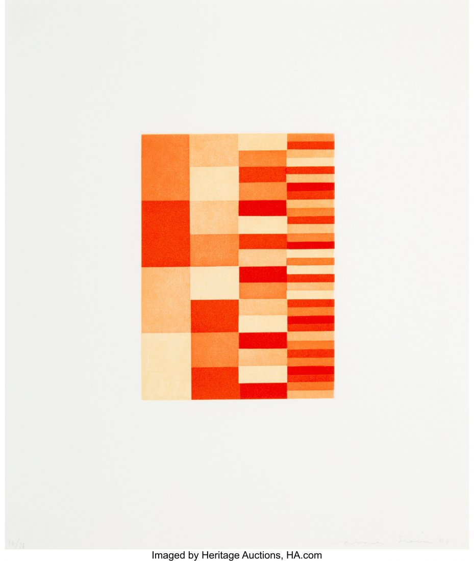 James Siena (b. 1958) Untitled, set of six, 2003: James Siena (b. 1958) Untitled, set of six, 2003 Aquatint and etching in colors on Chine collé to wove paper 14-1/2 x 12-1/4 inches (36.8 x 31.1 cm) (sheet, each) Ed. 12/28 (there were also 8 a