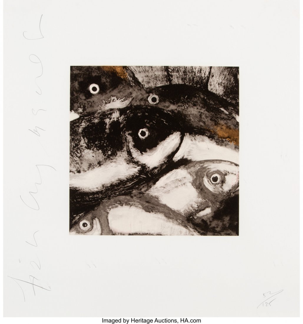 Donald Sultan (b. 1951) Fish, from Fruits and Fl: Donald Sultan (b. 1951) Fish, from Fruits and Flowers, 1990 Screenprint in colors on wove paper 12 x 12 inches (30.5 x 30.5 cm) (image) 22-7/8 x 21-7/8 inches (58.1 x 55.6 cm) (sheet) Ed. 82/125 Initi