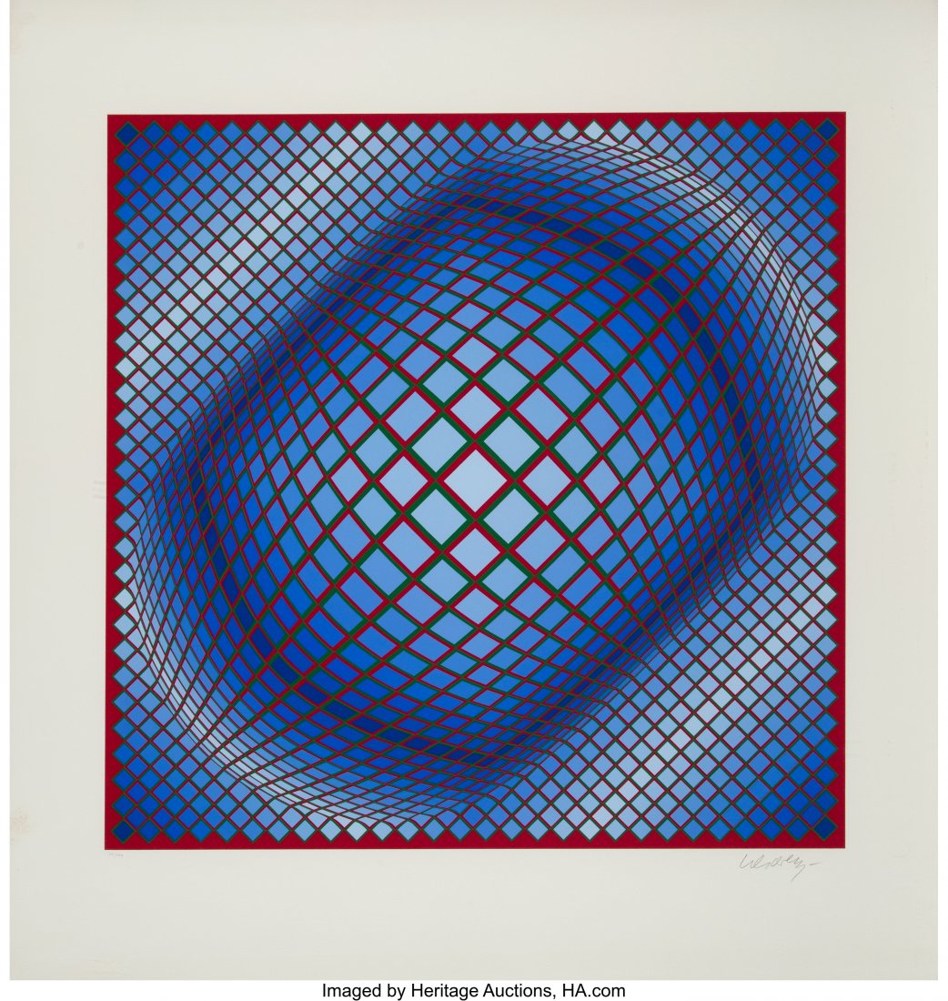Victor Vasarely (1906-1997) Composition, circa 1: Victor Vasarely (1906-1997) Composition, circa 1980 Serigraph in colors on Arches paper 31-3/4 x 30 inches (80.6 x 76.2 cm) (sheet) Ed. 37/200 Signed and numbered in pencil along lower edge HID0310106