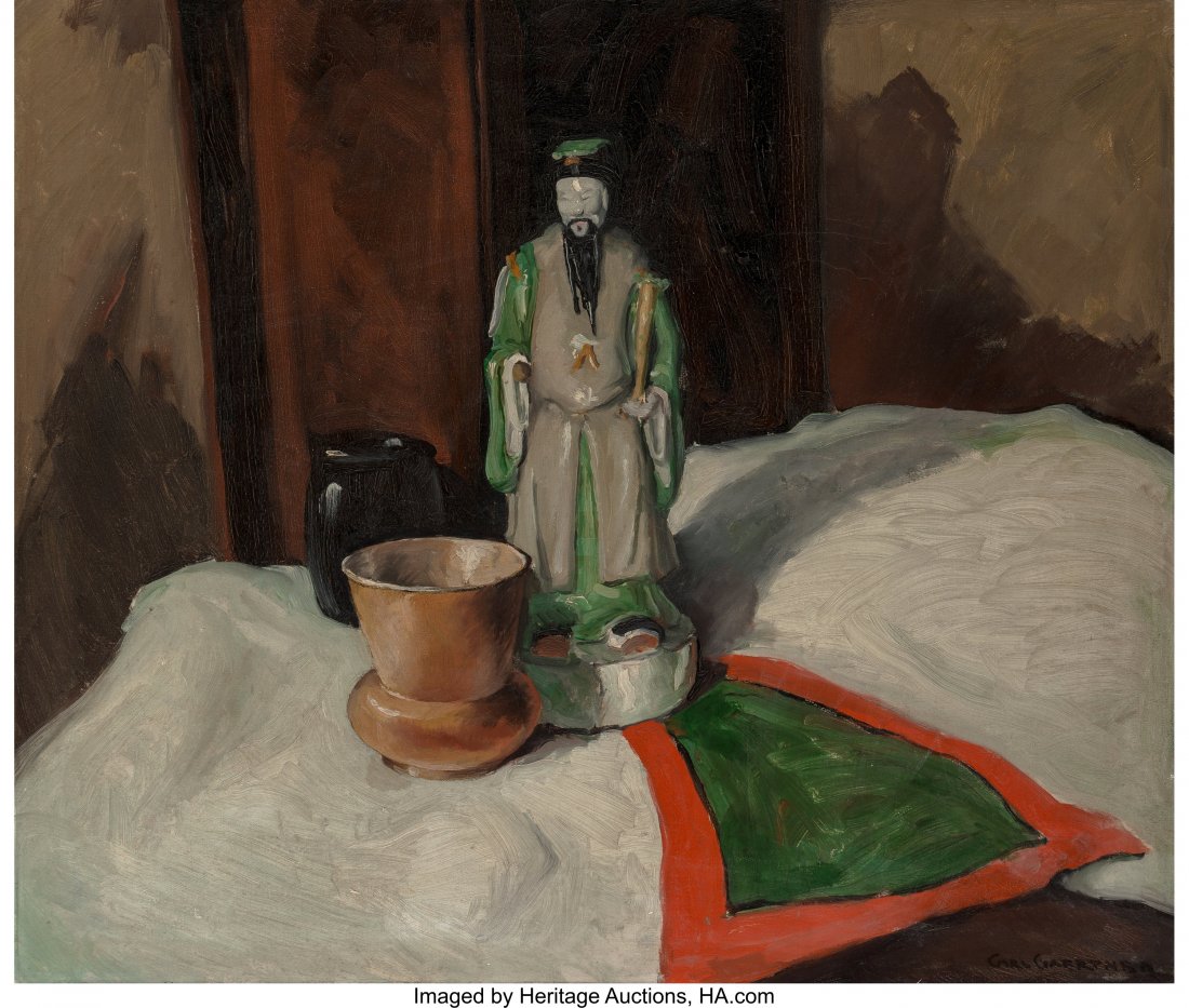 Carl Frederick Gaertner (American, 1898-1952) Ch: Carl Frederick Gaertner (American, 1898-1952) Chinese Figures, circa 1930 Oil on canvas 25-5/8 x 29 inches (65.1 x 73.7 cm) Signed lower right: Carl Gaertner PROPERTY OF A CALIFORNIA FAMILY HID0310106