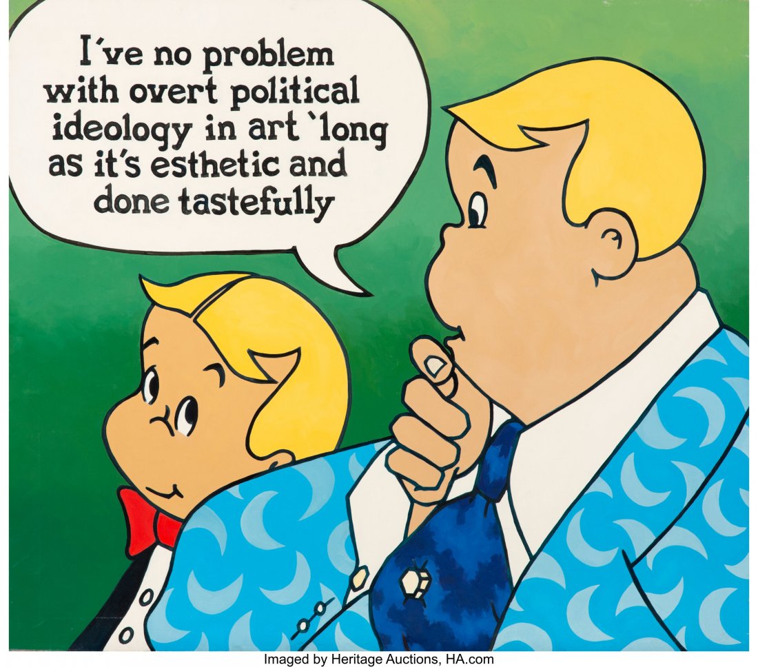 Ron Rocheleau (American, 20th Century) Untitled : Ron Rocheleau (American, 20th Century) Untitled (Political Ideology In Art) Acrylic on canvas 44 x 50 inches (111.8 x 127 cm) HID03101062020 © 2020 Heritage Auctions | All Rights Reserved