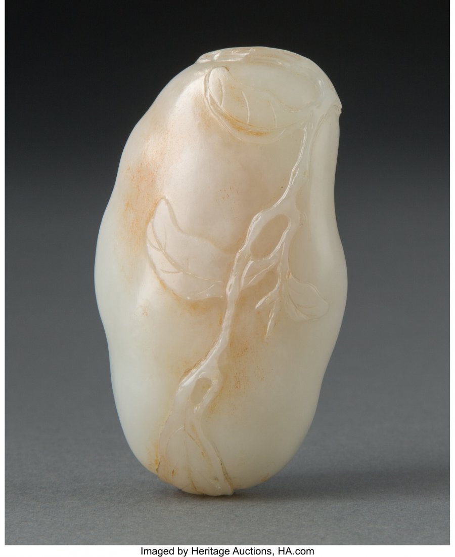 A Chinese Carved Jade Snuff Bottle, 18th century (1 of 2)