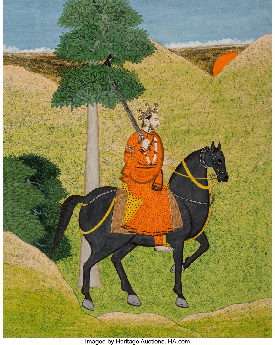 A Miniature Indian Opaque Watercolor and Ink on (1 of 3)