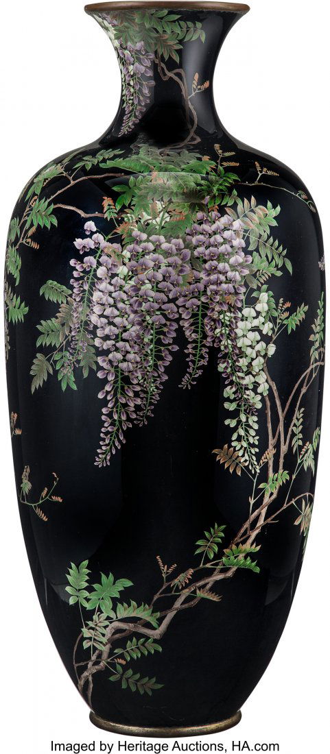 A Japanese Cloisonné Palace Vase 35-1/2 x (1 of 3)