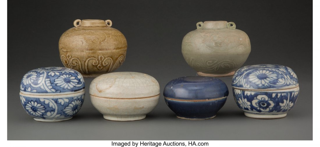 A Group of Six Chinese Pottery Vessels 3-1/4 x 3 (1 of 3)