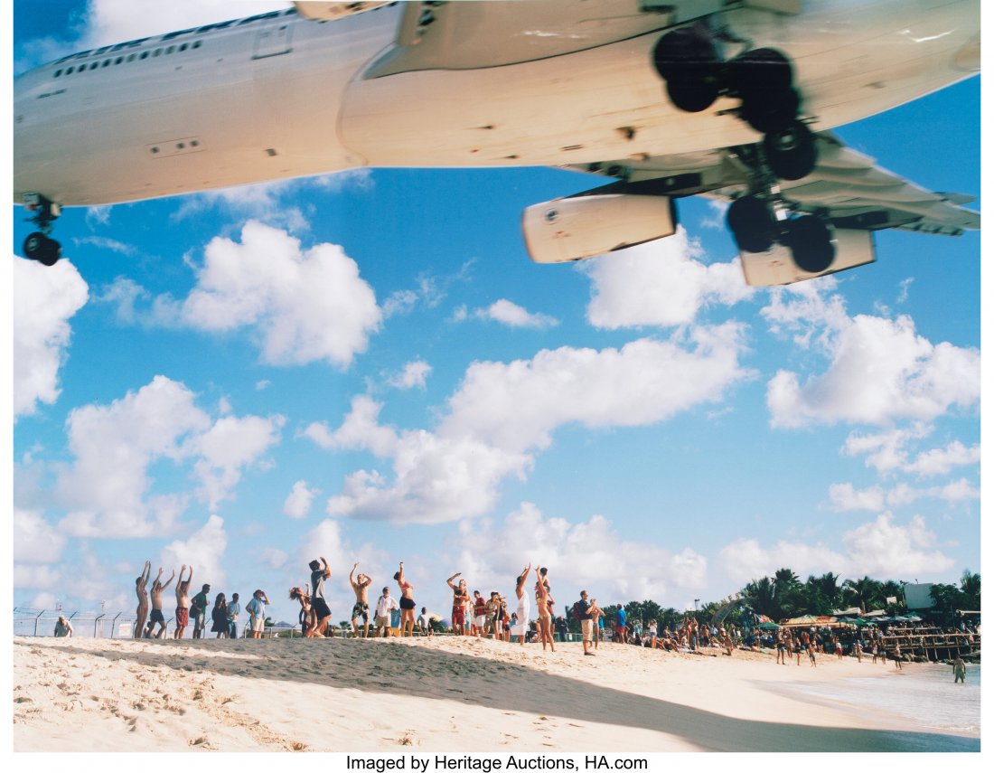 Kevin Cooley (American, 1975) Air France Landing: Kevin Cooley (American, 1975) Air France Landing, St. Maarten, 2007 Digital pigment 55-1/2 x 72 inches (141.0 x 182.9 cm) HID03101062020 © 2020 Heritage Auctions | All Rights Reserved