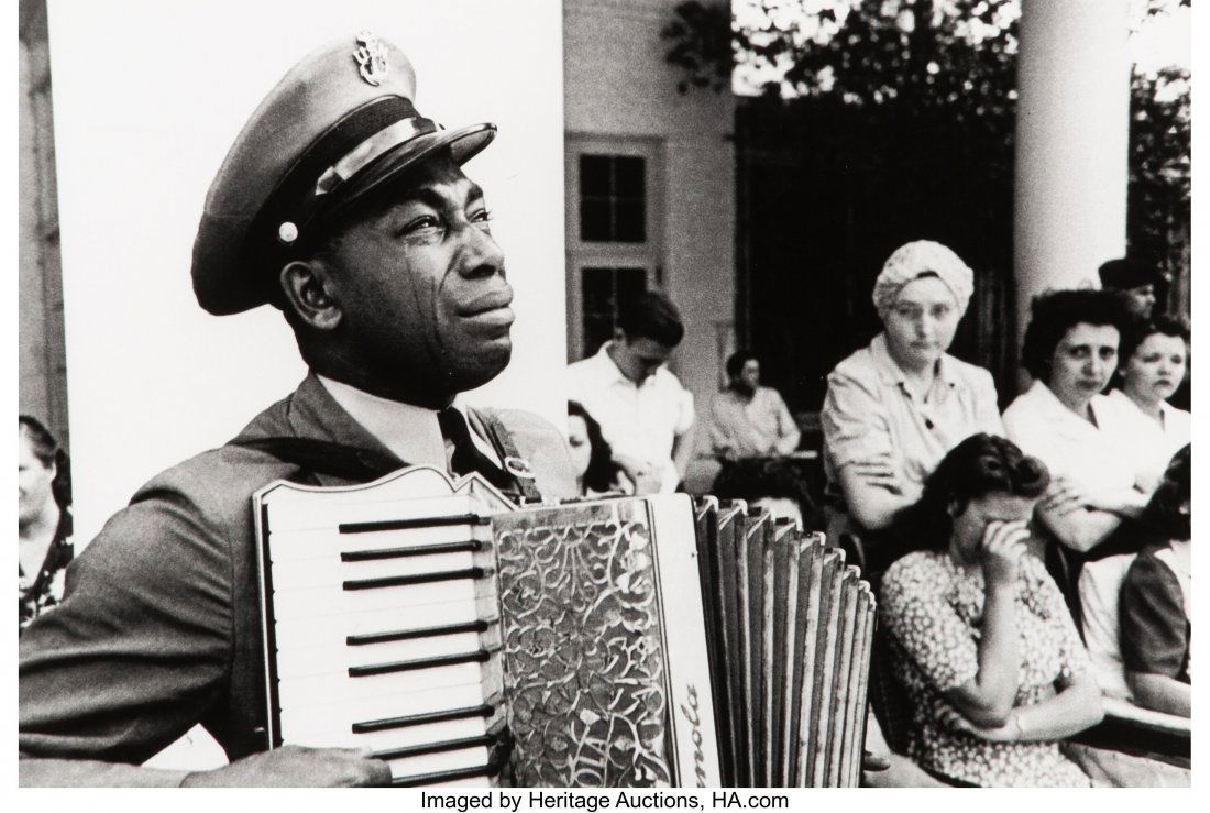Edward Clark (American, 1911-2000) C.P.O. Graham: Edward Clark (American, 1911-2000) C.P.O. Graham Jackson mourning the death of Franklin Roosevelt, Warm Springs, Georgia, 1945 Gelatin silver, printed later 13 x 19 inches (33.0 x 48.3 cm) Signed, tit