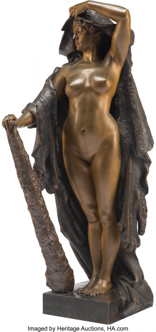 Auguste-Henri Carli (French, 1868-1930) Omphale: Auguste-Henri Carli (French, 1868-1930) Omphale Bronze 31-3/4 x 15-1/2 inches (80.6 x 39.4 cm) Signed A. CARLI, 1907 Inscribed Fonte sur Plâtre with Susse Frères foundry mark and signed Susse Fres E