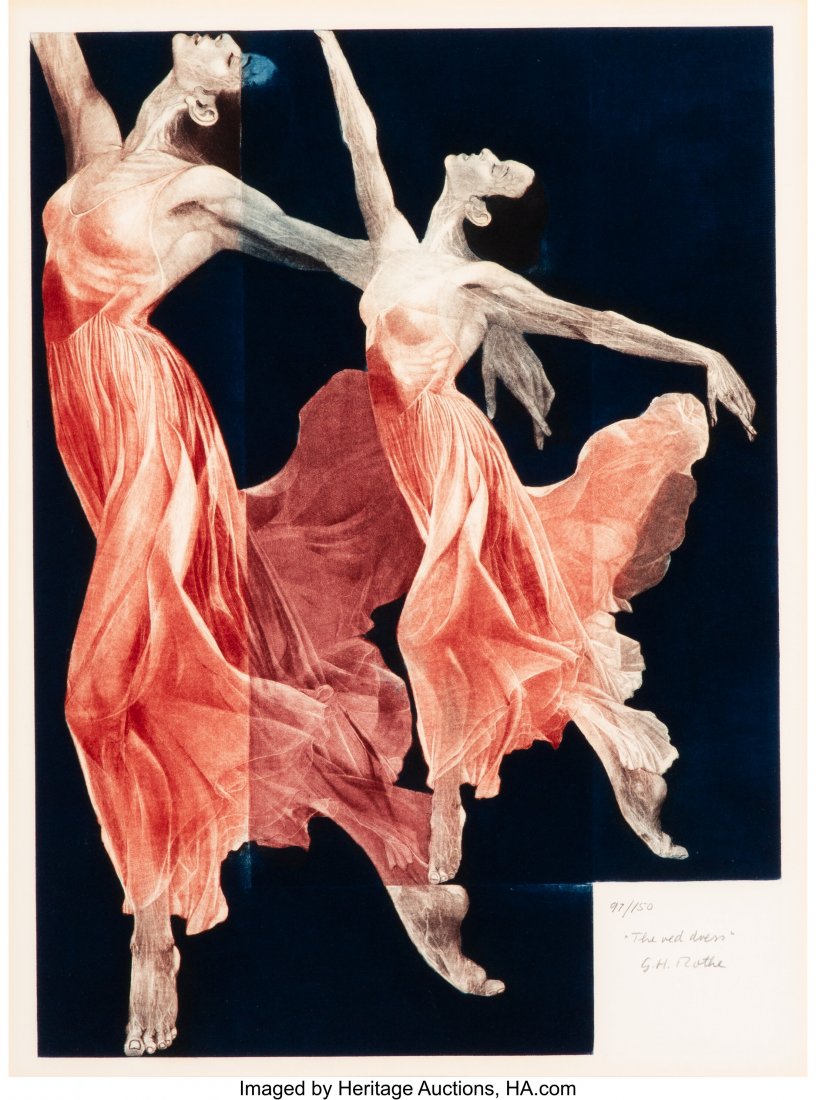 G. H. Rothe (German, 1935-2007) The Red Dress, 1: G. H. Rothe (German, 1935-2007) The Red Dress, 1980 Mezzotint in colors on paper 21-3/4 x 15-3/4 inches (55.2 x 40 cm) (image) Ed. 97/150 Signed, numbered, and titled in pencil lower right HID03101062