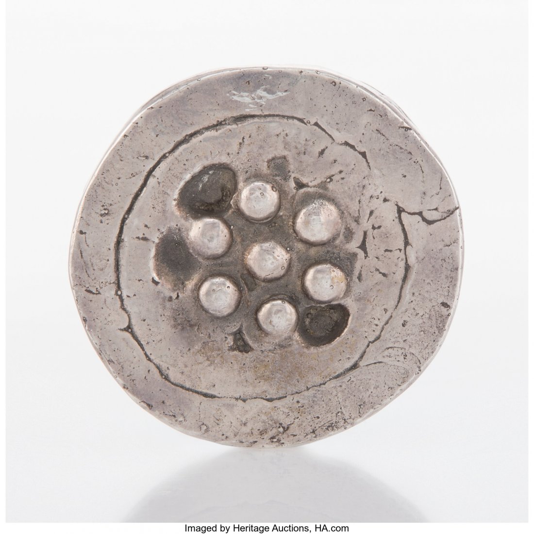 Marcel Duchamp (1887-1968) Bouche-evier (Sink St: Marcel Duchamp (1887-1968) Bouche-evier (Sink Stopper), 1964 Cast silver multiple 2-1/2 inches (6.4 cm) diameter Ed. 23/100 (there were also 12 artist's proofs) Incised with signature, numbering and d