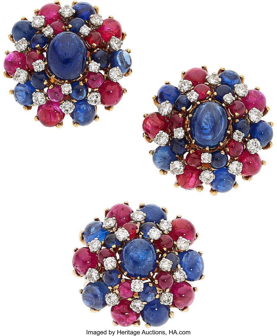 Ruby, Sapphire, Diamond, Gold Jewelry Suite  The (1 of 2)