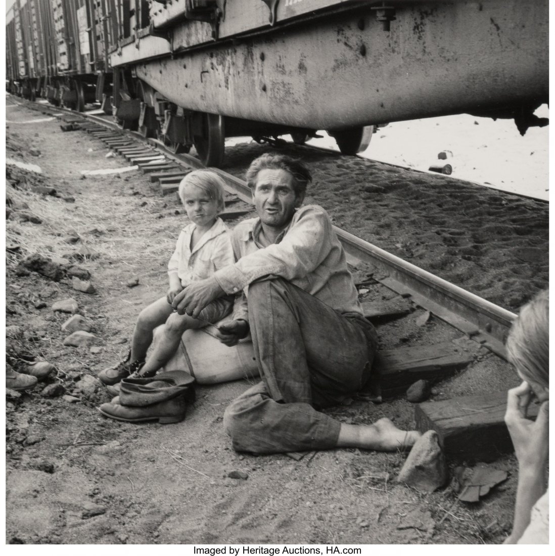 Dorothea Lange (American, 1895-1965) Group of 4 : Dorothea Lange (American, 1895-1965) Group of 4 Photographs of Depression Era Citizens, 1936-1939 Gelatin silver, printed later 7-1/2 x 7-1/4 inches (19.1 x 18.4 cm); and the reverse Each annotated in