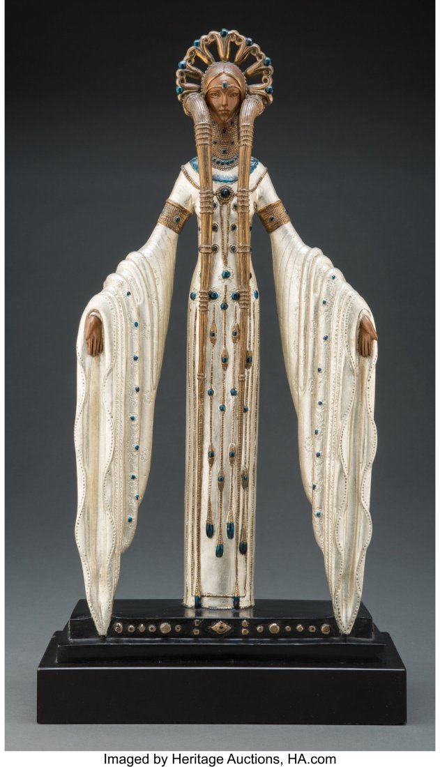 Erté (Romain de Tirtoff) (Russian/French,: Erté (Romain de Tirtoff) (Russian/French, 1892-1990) Byzantine, 1987 Partial gilt and cold painted bronze 20 inches (50.8 cm) Ed. 329/375 Signed Erté Impressed © 1987, CHALK & V