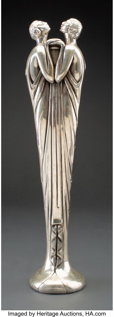 Erté (Romain de Tirtoff) (Russian/French,: Erté (Romain de Tirtoff) (Russian/French, 1892-1990) Flora II, 1984 Silvered bronze 14-1/8 inches (35.9 cm) Ed. 224/250 Signed Erté Impressed ©1984, CON KER, 224/250, JM HID03101062