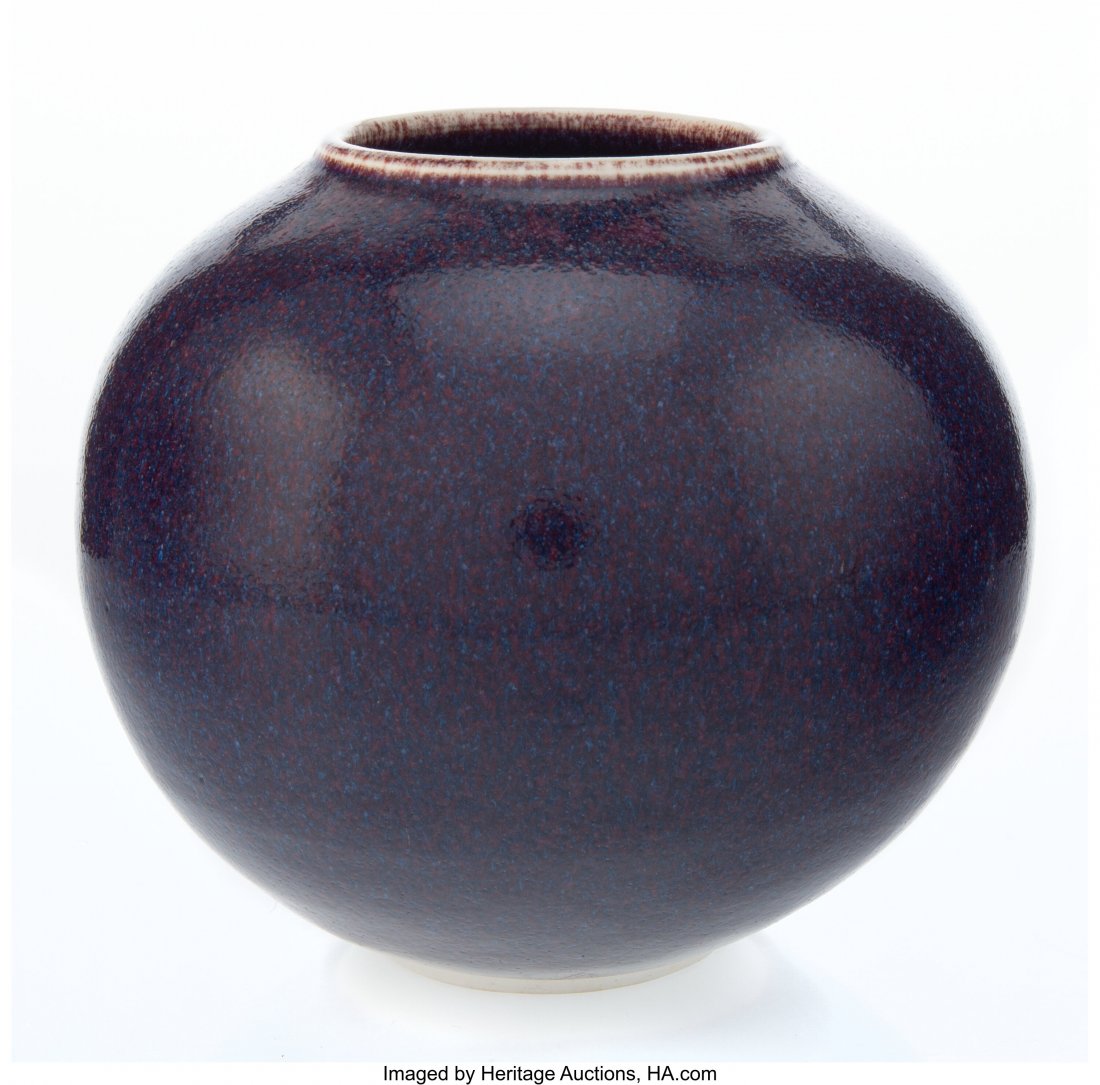 Brother Thomas Bezanson (American/Canadian, 1929: Brother Thomas Bezanson (American/Canadian, 1929-2007) Vase Porcelain 5-1/4 x 6 inches (13.3 x 15.2 cm) Incised Benedictine Monks, Weston, Vermont, (cross), (icthys) to underside HID03101062020 ©