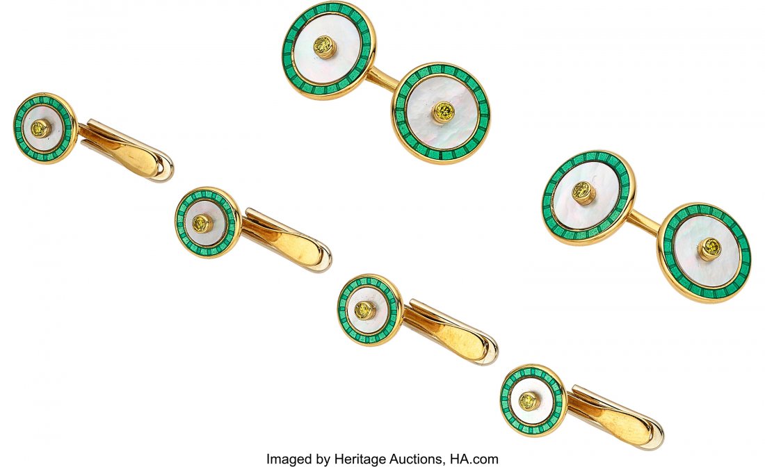 Colored Diamond, Mother-of-Pearl, Enamel, Gold D (1 of 3)