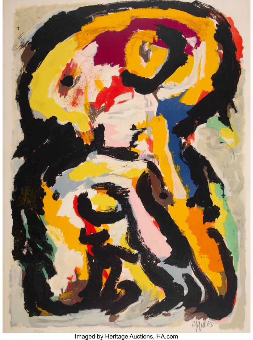Karel Appel (1921-2006) Personnage, 1963 Lithogr: Karel Appel (1921-2006) Personnage, 1963 Lithograph in colors on wove paper 29-1/2 x 22 inches (74.9 x 55.9 cm) (sheet) Ed. 91/95 Signed, numbered, and dated in pencil along lower edge HID03101062020 