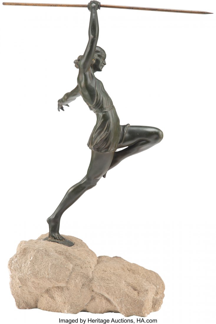 Pierre le Faguays (French, 1892-1935) Amazone au: Pierre le Faguays (French, 1892-1935) Amazone au Javelot Patinated metal 20 inches (50.8 cm) on a Signed to base Inscribed MADE IN FRANCE, NAC HID03101062020 © 2020 Heritage Auctions | All Rights