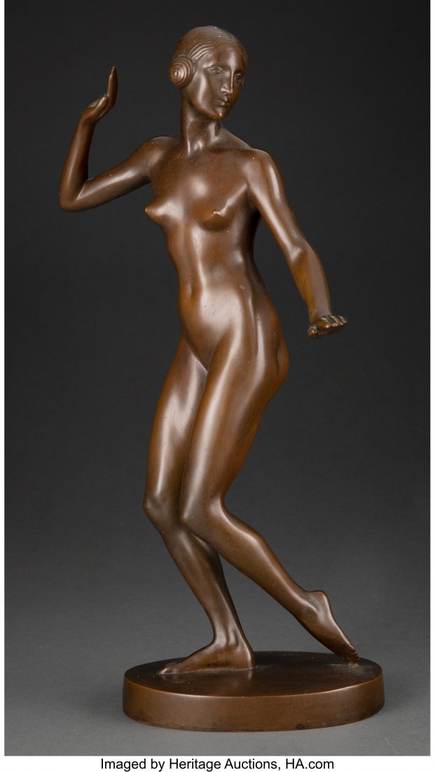 Hans Müller (Austrian, 1873-1937) Untitle: Hans Müller (Austrian, 1873-1937) Untitled, circa 1920 Bronze 16 inches (40.6 cm) Signed Müller Inscribed ERZGIESSEREI A.G, WIEN HID03101062020 © 2020 Heritage Auctions | All Rights Res