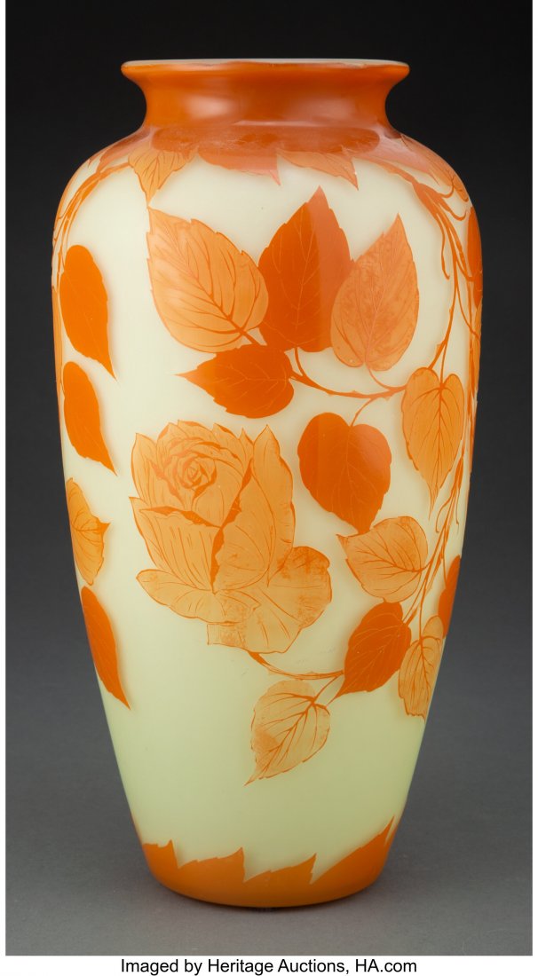 Loetz Cameo Glass Vase, circa 1910 Marks: La Loe: Loetz Cameo Glass Vase, circa 1910 Marks: La Loetz 13-3/8 inches (34.0 cm) PROVENANCE: Aspire Auctions, Cincinnati, Ohio, Art Glass, September 19, 2013, lot no. 298. HID03101062020 © 2020 Heritag