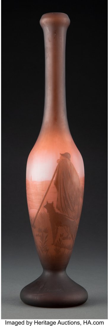 Schneider Cameo Glass Vase, circa 1920 Marks: (v: Schneider Cameo Glass Vase, circa 1920 Marks: (vase), Schneider 14-1/2 inches (36.8 cm) The Valerio Collection HID03101062020 © 2020 Heritage Auctions | All Rights Reserved