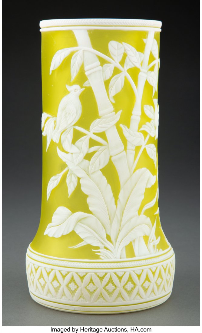 Thomas Webb & Sons Cameo Glass Bamboo Vase, late: Thomas Webb & Sons Cameo Glass Bamboo Vase, late 19th century 9 inches (22.9 cm) HID03101062020 © 2020 Heritage Auctions | All Rights Reserved