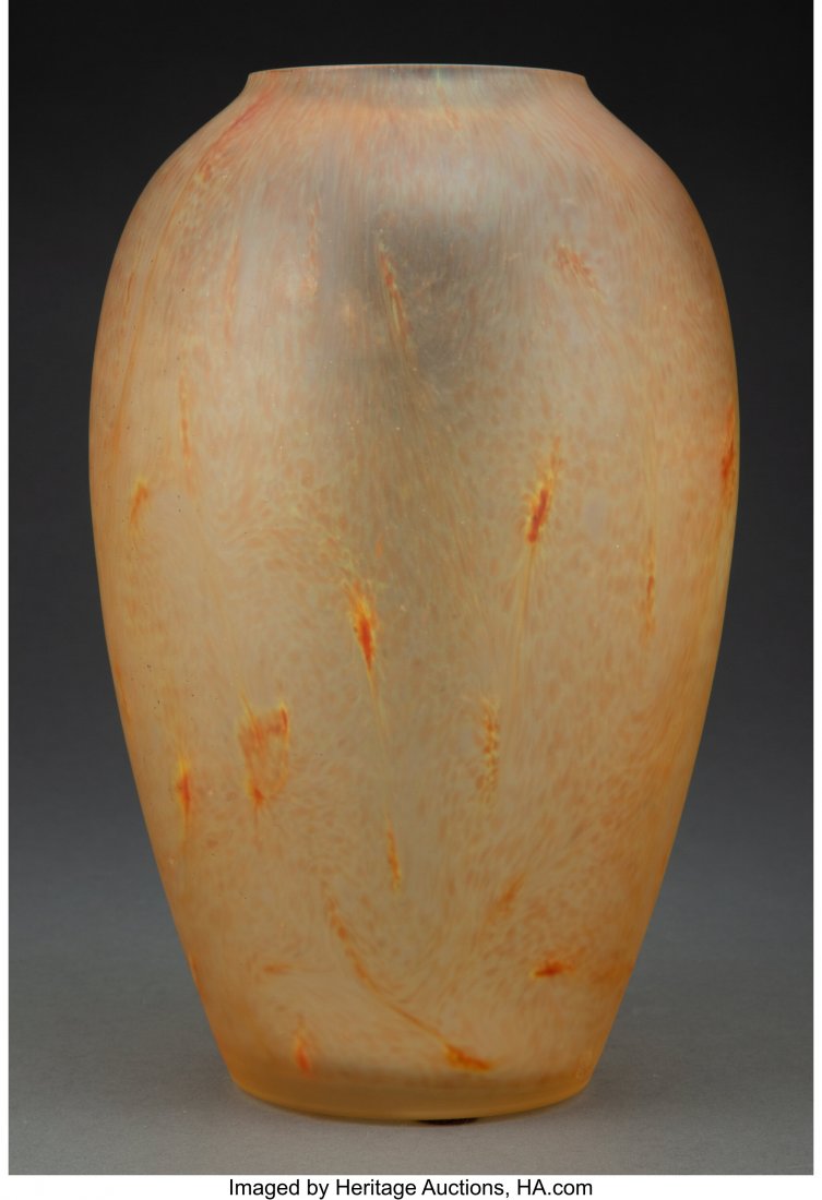 Le Verre Français Marmoréen Glass : Le Verre Français Marmoréen Glass Vase, circa 1930 Marks: Charder, Le Verre Français 10-1/2 inches (26.7 cm) PROVENANCE: Estate of Michael Mitchell, San Francisco; Freeman's, Phil