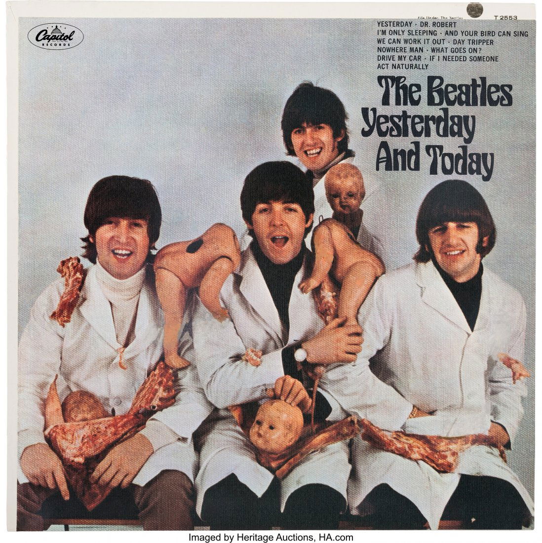 The Beatles Yesterday and Today Third State Peel: The Beatles Yesterday and Today Third State Peeled Mono "Butcher Cover" Album Plus Trunk Paste Over Slick (Capitol ST2553, 1966). Hard to believe this isn't a First State copy! The peeler was meticulo