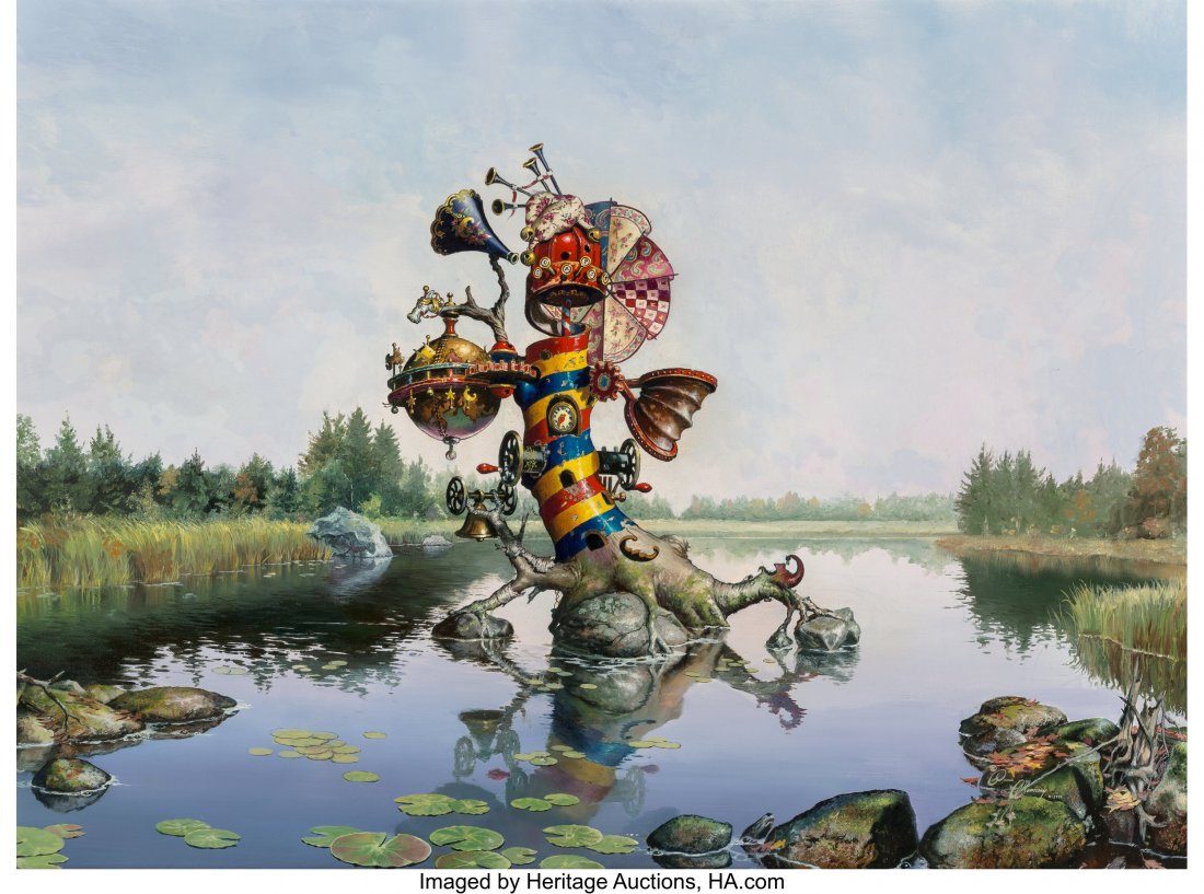 Dean Morrissey (American, 20th Century) Guardian: Dean Morrissey (American, 20th Century) Guardians of Ga'hoole, 1991 Oil on canvas 30 x 40 inches (76.2 x 101.6 cm) Signed and dated lower right HID03101062020 © 2020 Heritage Auctions | All Right
