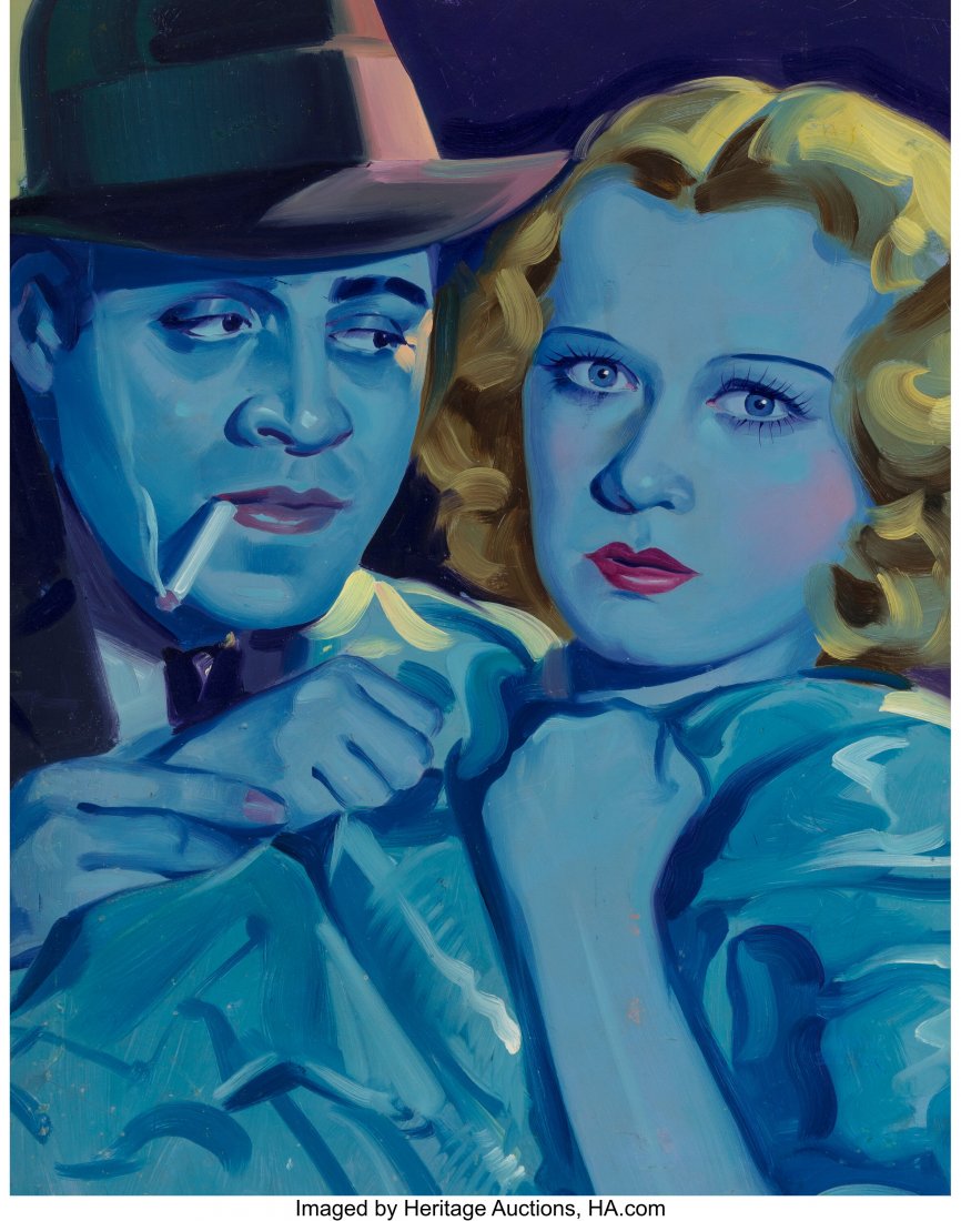 Irving Sinclair (American, 1895-1969) The Story: Irving Sinclair (American, 1895-1969) The Story of Temple Drake, movie promotion illustration, 1934 Oil on board 27-1/2 x 21-1/2 inches (69.9 x 54.6 cm) (sight) Signed lower right Signed and dated on