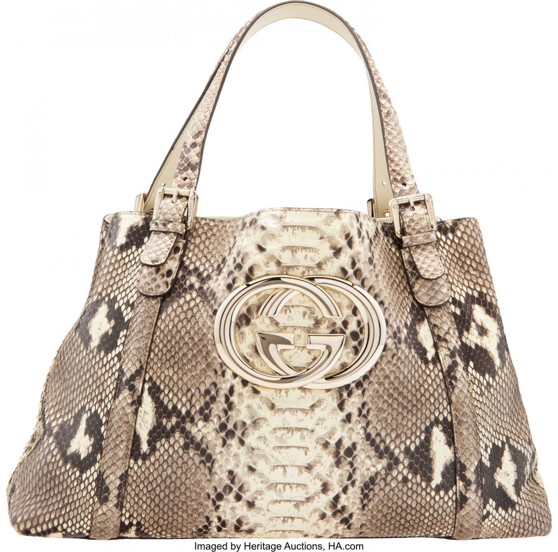 Gucci Python Tote Bag Condition: 2 15.5" Width x (1 of 4)