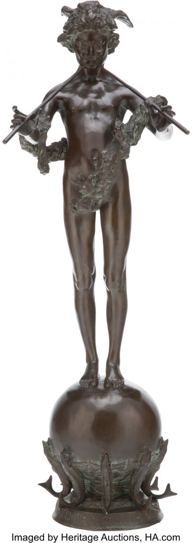 Frederick William MacMonnies (American, 1863-193: Frederick William MacMonnies (American, 1863-1937) Pan of Rohallion, conceived 1890 Bronze with brown patina 30 inches (76.2 cm) high Inscribed on reverse: Frederick MacMonnies / Copyright 1894 Paris