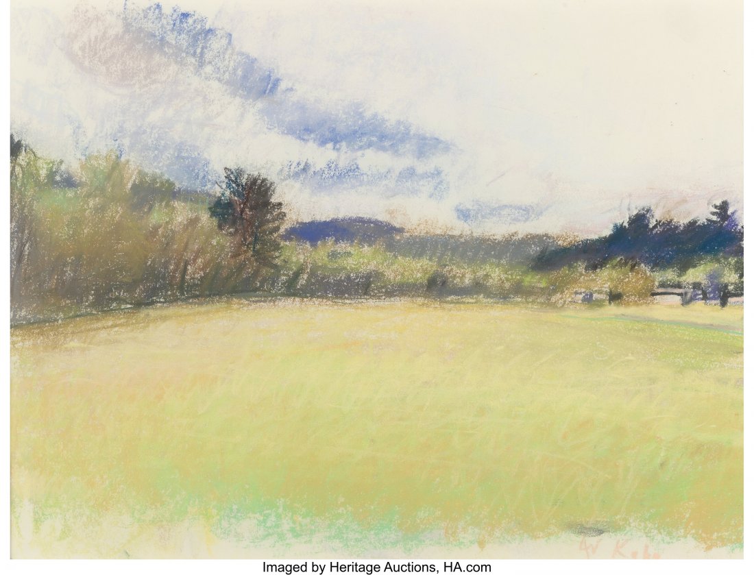 Wolf Kahn (American, 1927-2020) Flood Plain Past: Wolf Kahn (American, 1927-2020) Flood Plain Pastel on paper 14-3/4 x 20-1/2 inches (37.5 x 52.1 cm) (sheet) Signed lower right: W Kahn HID03101062020 © 2020 Heritage Auctions | All Rights Reserve