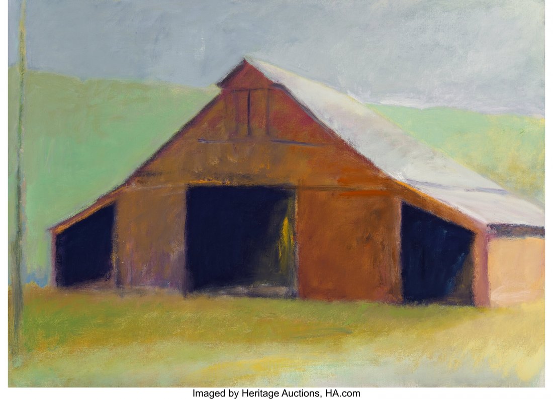Wolf Kahn (American, 1927-2020) Tennessee Horse: Wolf Kahn (American, 1927-2020) Tennessee Horse Barn, 1982 Oil on canvas 26 x 36 inches (66.0 x 91.4 cm) Dated and titled on the stretcher: 1982 Tennessee Horse Barn Dated and inscribed on the reverse