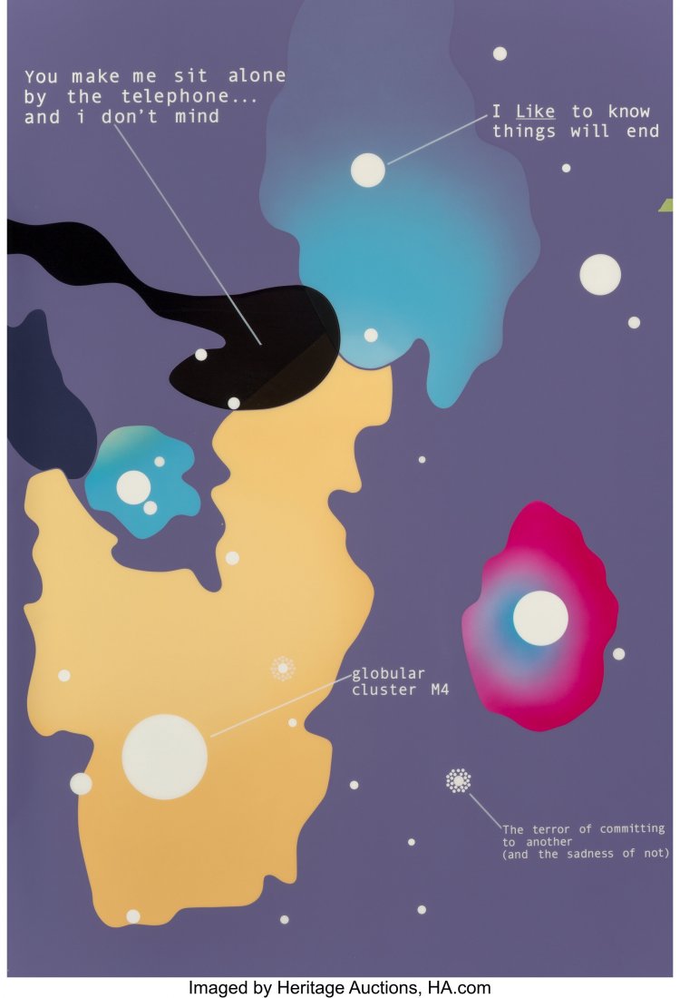 Dario Robleto (b. 1972) Cosmology of Constant So: Dario Robleto (b. 1972) Cosmology of Constant Sorrow, 2002 Polyurethane on panel 72 x 48 inches (182.9 x 121.9 cm) PROVENANCE: Inman Gallery, Houston, Texas; Private collection, Los Angeles, Californi