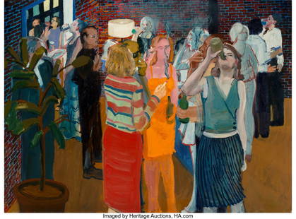 Ezra Johnson (b. 1975) Drinking & Smoking, 2004: Ezra Johnson (b. 1975) Drinking & Smoking, 2004 Oil on canvas 40 x 54 inches (101.6 x 137.2 cm) PROVENANCE: Kravets/Wehby Gallery, New York; Private collection, Los Angeles, California, acquired f