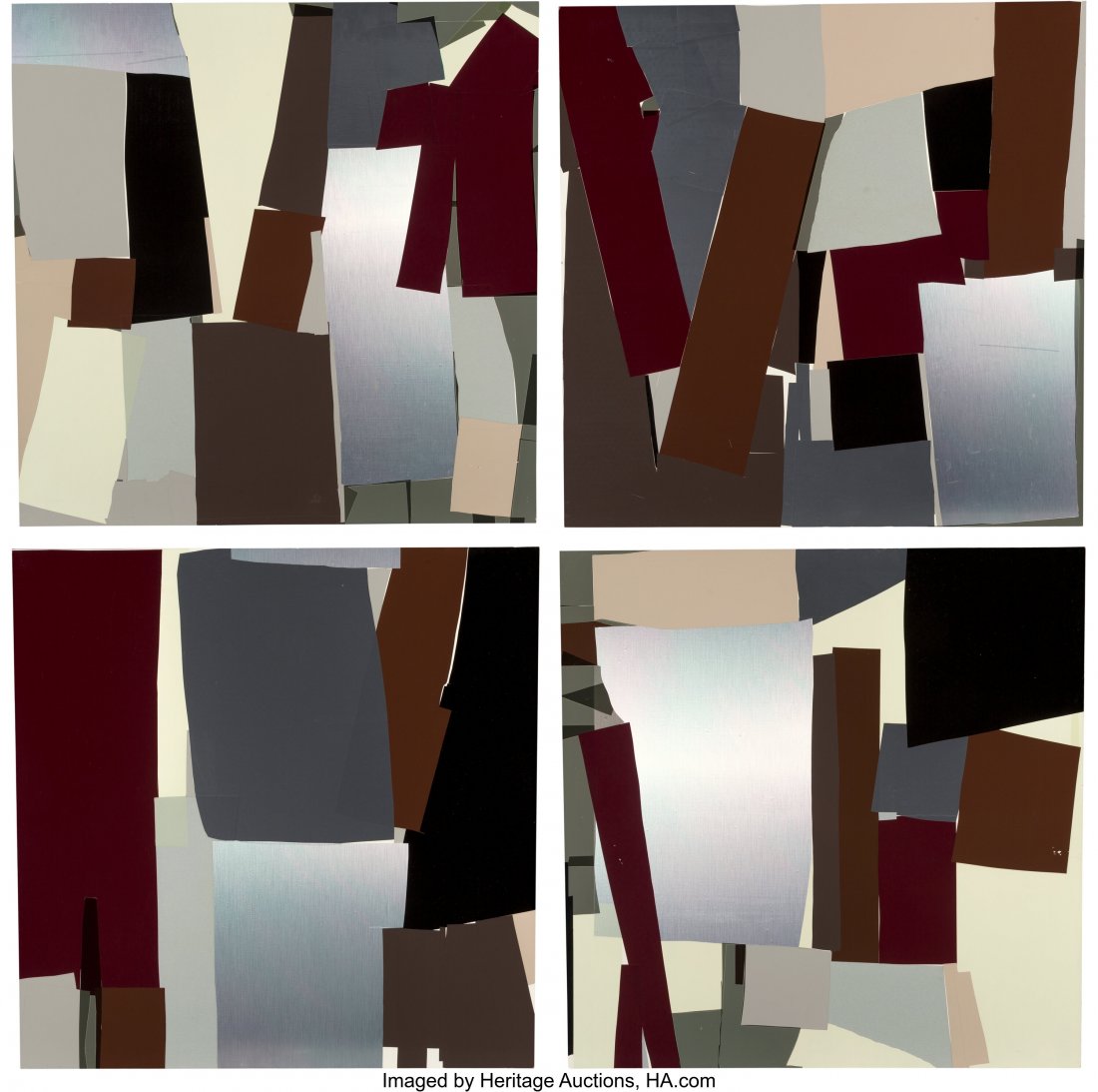 Monique van Genderen (b. 1965) Film for Opaque a: Monique van Genderen (b. 1965) Film for Opaque and Reflective Applications (four works), 2000 Mixed media on Masonite 36 x 36 inches (91.4 x 91.4 cm) (each) Each are signed, dated, and titled on the r