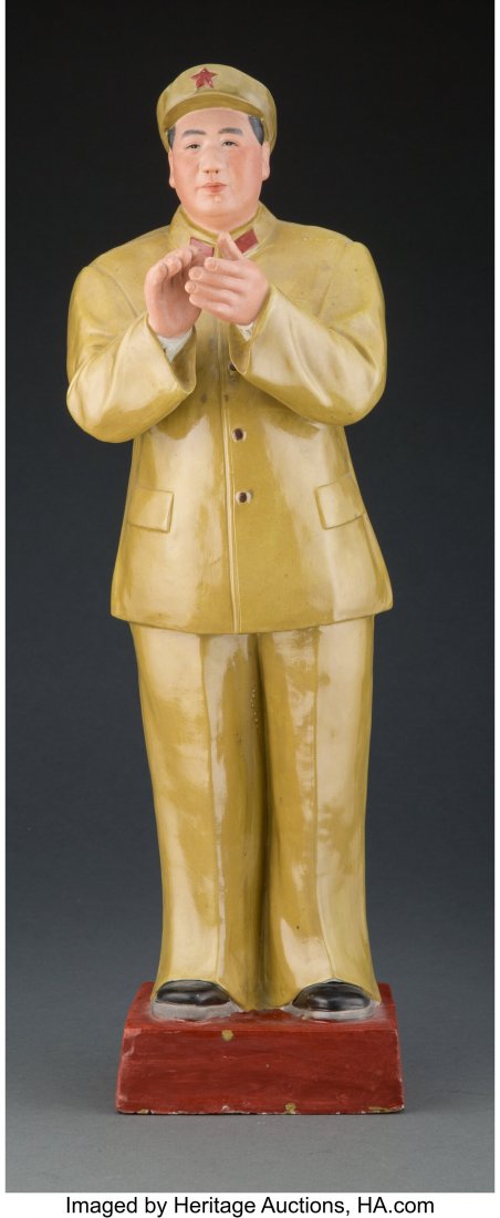 A Chinese Earthenware Chairman Mao Figure, 20th: A Chinese Earthenware Chairman Mao Figure, 20th century 22-1/8 inches (56.2 cm) HID03101062020 © 2020 Heritage Auctions | All Rights Reserved