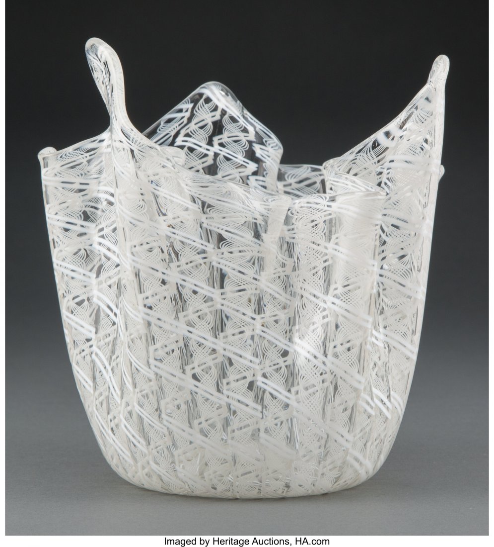 Venini Glass Handkerchief Vase, mid-20th century: Venini Glass Handkerchief Vase, mid-20th century Marks: Venini, Murano 6-1/2 inches (16.5 cm) HID03101062020 © 2020 Heritage Auctions | All Rights Reserved