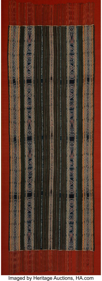 Indonesian Man's Cotton Ceremonial Shawl, 19th c: Indonesian Man's Cotton Ceremonial Shawl, 19th century 96 x 38 inches (243.8 x 96.5 cm) Purchase Information: Karen Pardoe and Associates, Dallas, Texas, 1991 Property from The Neiman Marcus Collectio