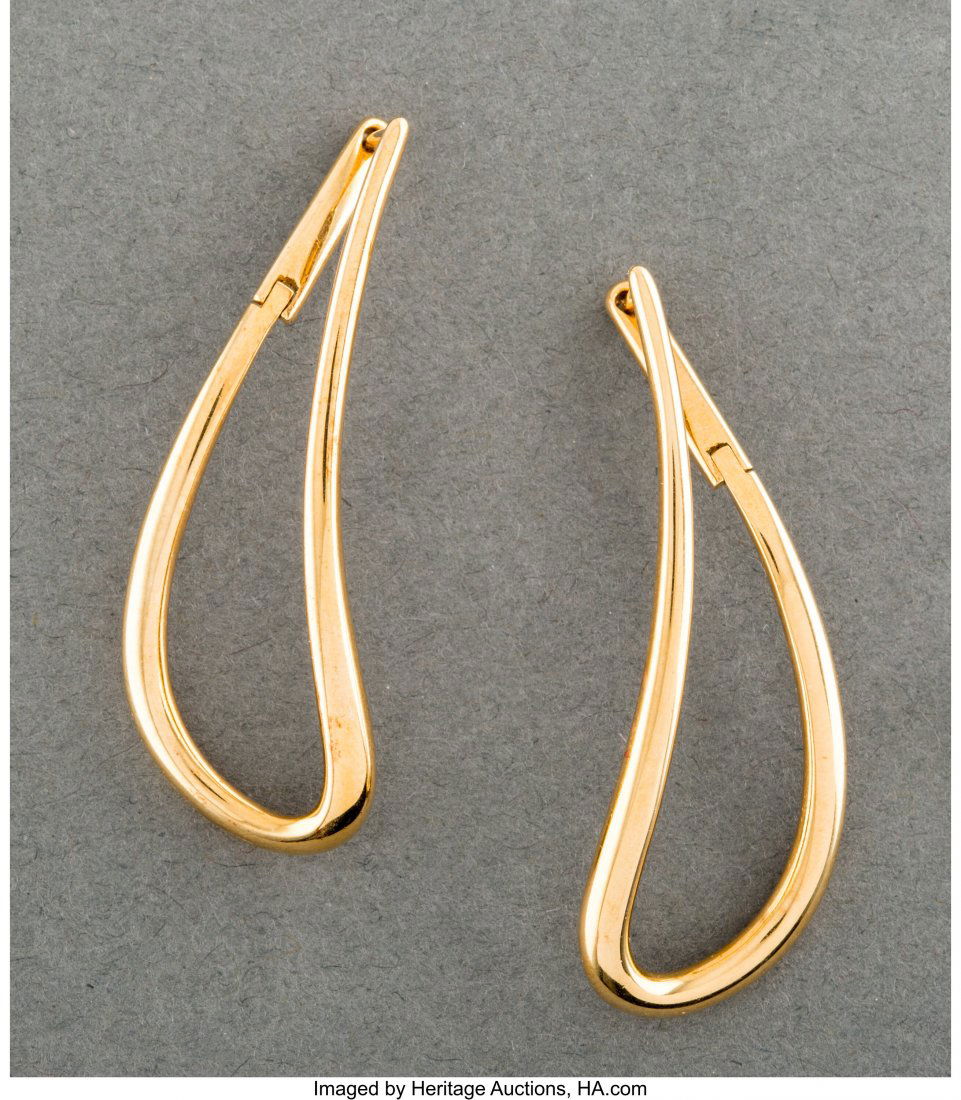 A Pair of Georg Jensen No. 1434 18K Gold Earring (1 of 3)