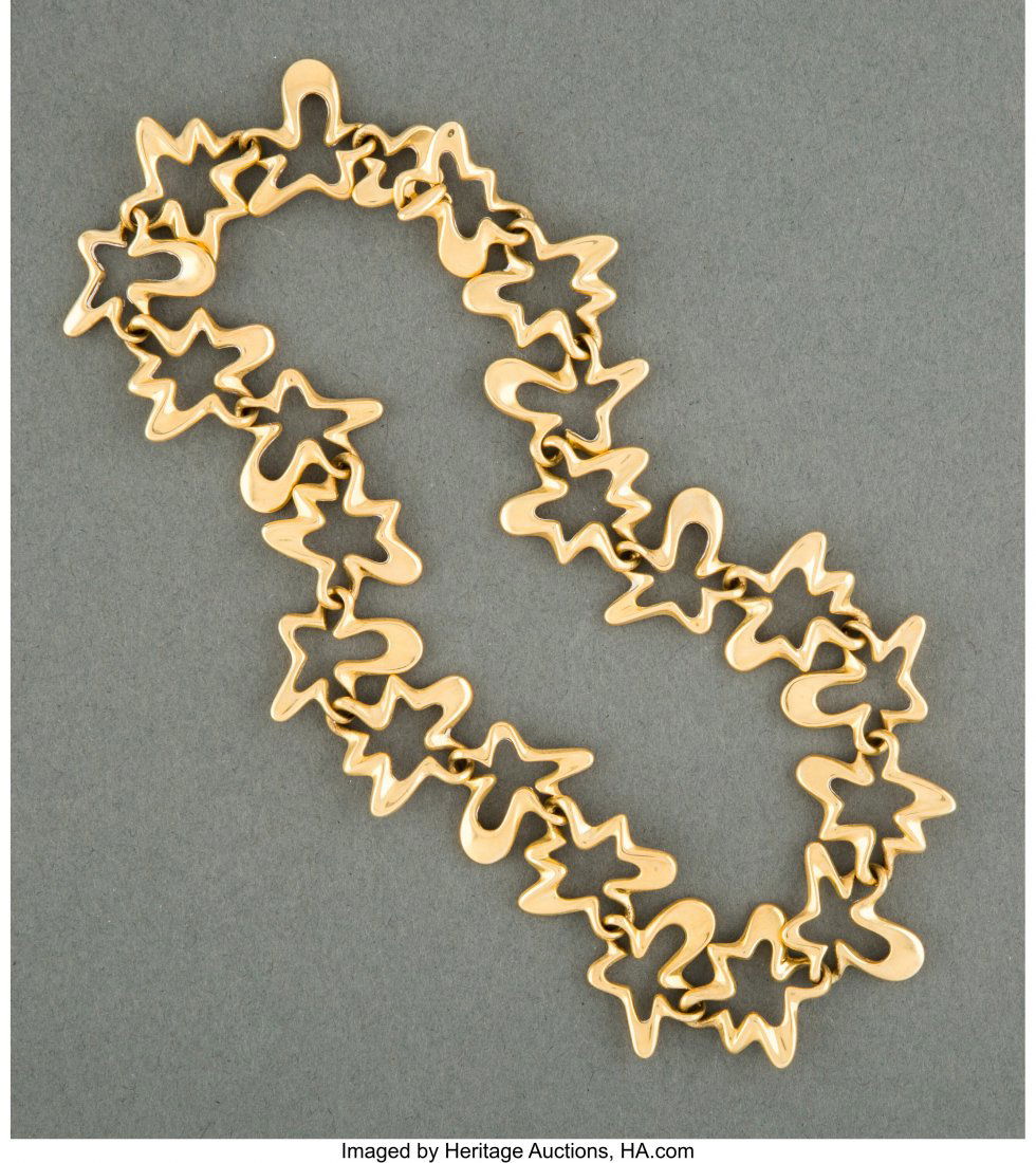 A Georg Jensen No. 1088B Splash 18K Gold Necklac (1 of 3)