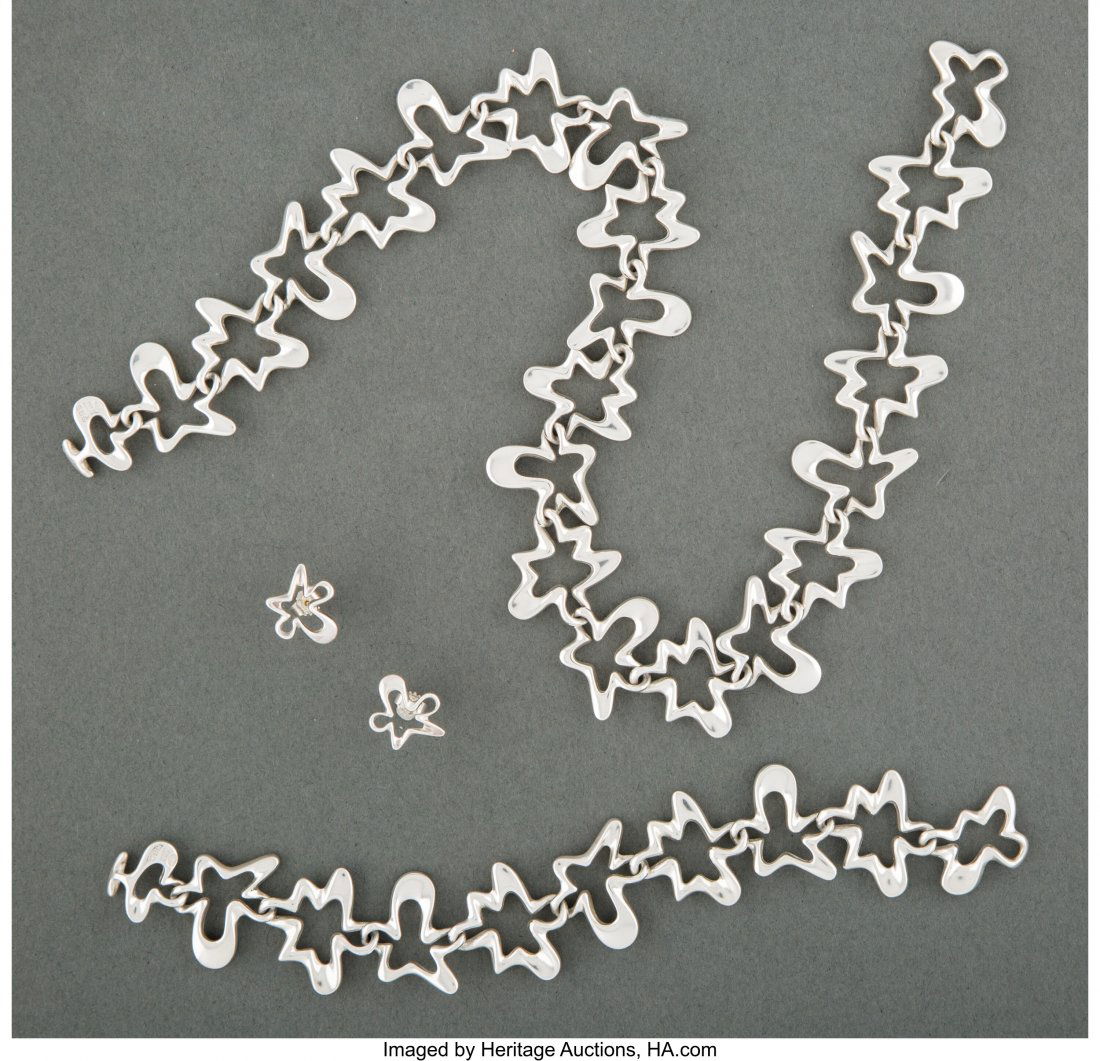 A Georg Jensen No. 88B Splash Silver Jewelry Sui (1 of 3)