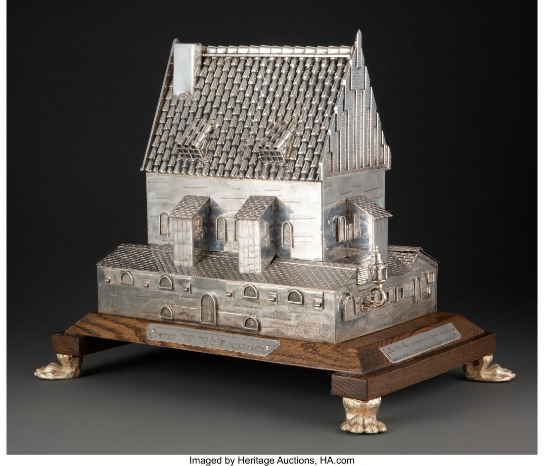 An Haim Konig Old-New Synagogue-Form Silver Tzed (1 of 6)