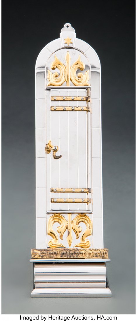 A Yossi Swed Partial Gilt Silver Mezuzah, circa (1 of 6)
